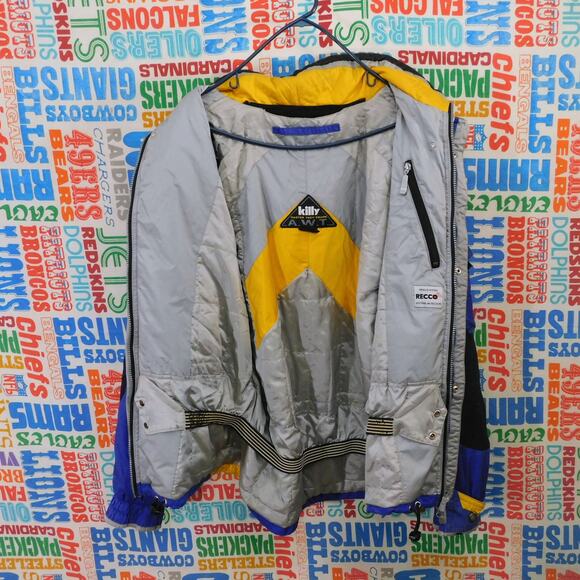 Killy Master Tech Ski Jacket Size 52 US XL 90s Retro Snow Purple Yellow AWT - Picture 4 of 9